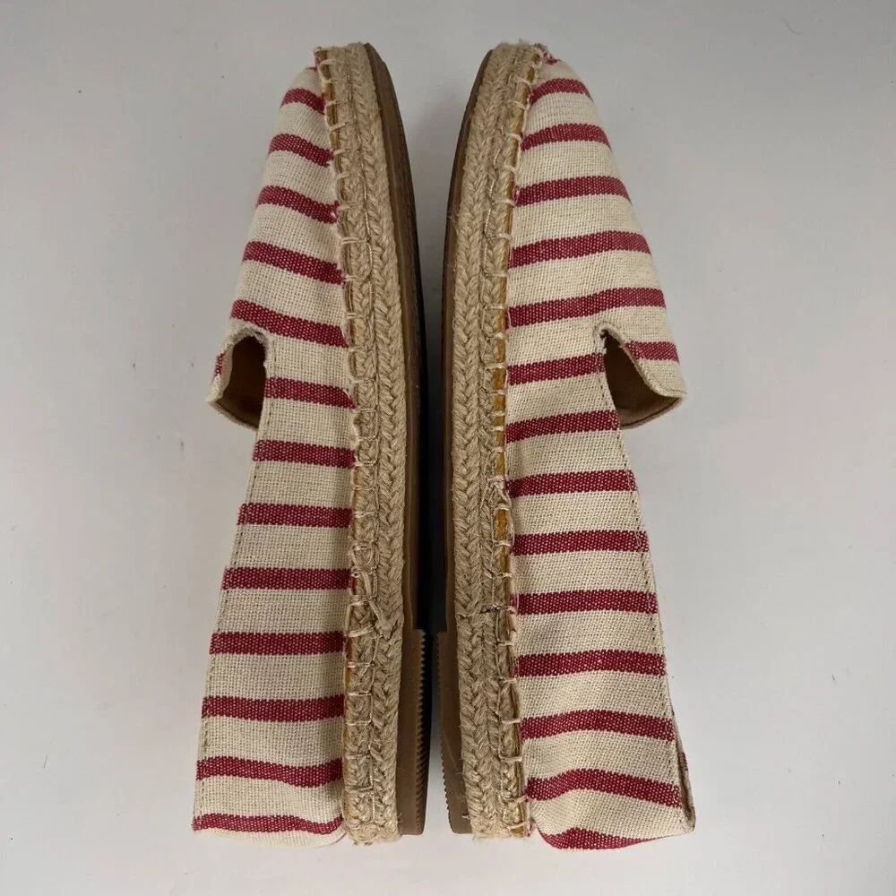 Time And Tru Womens 0889487984542 Canvas Striped Slip-On Size 9 Espadrille